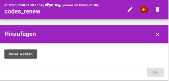 Gutscheincodes hinzufügen