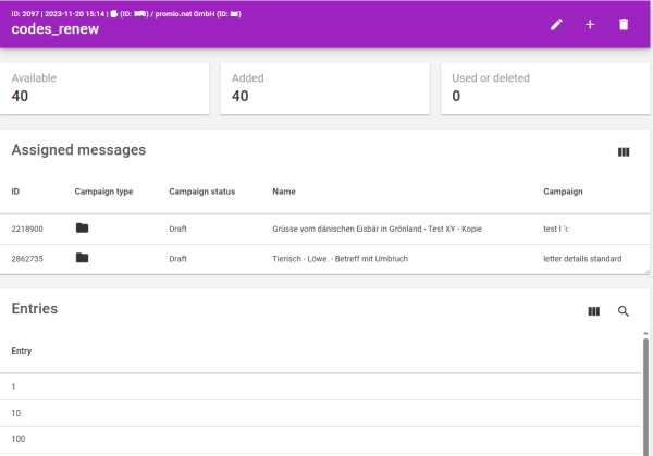 List of associated creatives